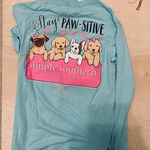 Simply Southern Long sleeve teal shirt